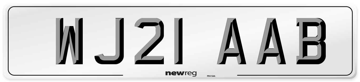 WJ21 AAB Number Plate from New Reg